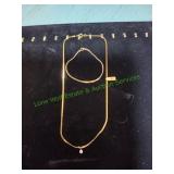 Cubic Zirconia Pendant Necklace w/ Bracelet