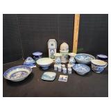 Vtg Blue & White Bowls & More