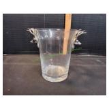 Vtg Pewter Deer Head Glass Ice Bucket