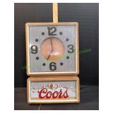 Vtg Coors Beer Lighted Clock