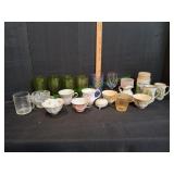 Vtg Green Glass Drinking Glasses, Teacups & More