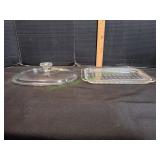 Vtg Pyrex Mc-1-C Dimpled Lid & F12C Oval Lid