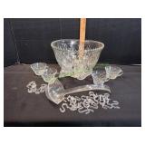 Vtg Hazel Atlas Lexington Punch Bowl Set