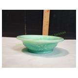 Vtg Avon Milk Glass Green Jadeite Rose Bowl