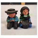(2) Vtg 1" Cast Iron Amish Miniatures