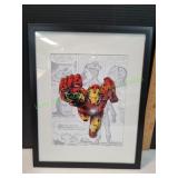 Framed Iron Man Art Work