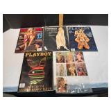 (4) Vtg Playboy Magazines & Trading Cards