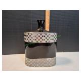 Black & Silver Mosaic-Style Pattern Vase