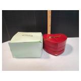 Wolf Designs Red Leather Jewelry Box