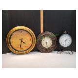 (2) Wall Clocks & (1) Desk Clock