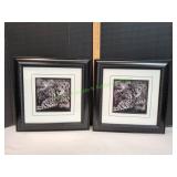 (2) 13x13 Cheetah w/ Cub Wall Art