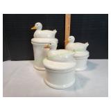 3pc Ceramic Duck Canister Set
