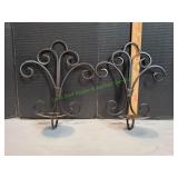 (2) Metal Candle Wall Sconces