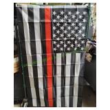 3x5 Firefighter Red Line American Flag