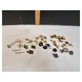 Vtg Cufflinks w/ Tie Clips & More