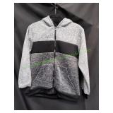 Grey / Black Zip-Up Hoodie. Sz 12