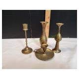 Brass Vases & Candle Holders
