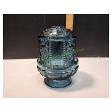 Vtg Indiana Glass Stars & Bars Fairy Lamp