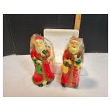 (2) Vtg Santa Claus Candles