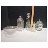 Vtg Glass Decanters, Canisters & More