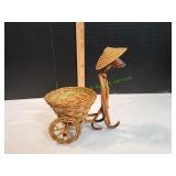 Vtg Handcrafted Mini Wicker Planter