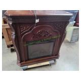 Febo Flame Cherry Carved Wood Eclectic Fireplace