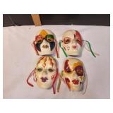 (4) Ceramic Mardi Gras Painted Masks