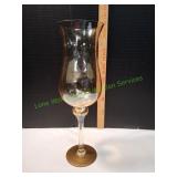 18" Amber Hurricane Vase