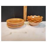 FireKing Peach Luster Iridescent Lotus Bowls&More