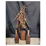 (3) Metal Decorative Vases