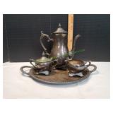 Vtg Silver-Plated Tea Set