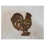 Vtg Metal Rooster Trivet