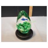 Hand-Blown Egg Shaped Paperweight