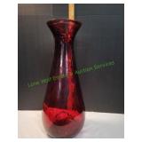 20" Red Glass Vase