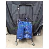 Folding Steel Wire Basket Shopping Cart