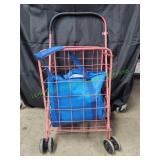 Folding Steel Wire Basket Shopping Cart