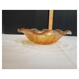 Jeannette Glass Iris and Herringbone Serving Bowl