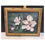 Framed Magnolias Art Work by D. Calderon
