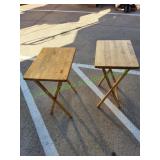 (2) Wood Folding TV Trays