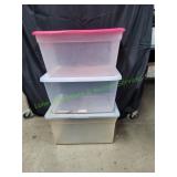 (3) Storage Totes w/ Lids