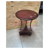 Wood & Metal Round Side Table