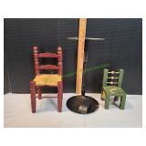 Vtg Collectible Doll Chairs & Stand