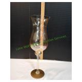 18" Amber Hurricane Vase