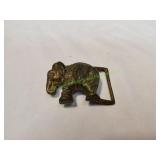Solid Brass Elephant Belt Buckle