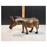 Kenyan Hand-Carved Wood Zebra Sculpture