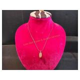 Orange Stone Pendant Necklace