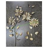 (2) Metal Wall Art Flowers