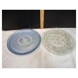 (2) Vtg Glass Serving Platters