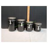 Black 4pc Ceramic Canister Set
