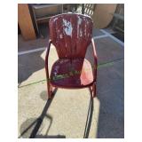 Vtg Red Warmack Metal Lawn Chair